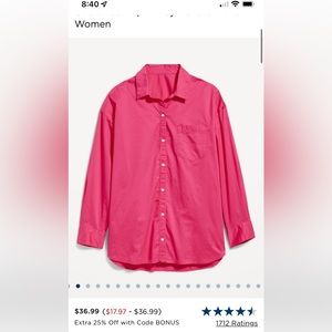 Old Navy Oversized Poplin Boyfriend Shirt for Women